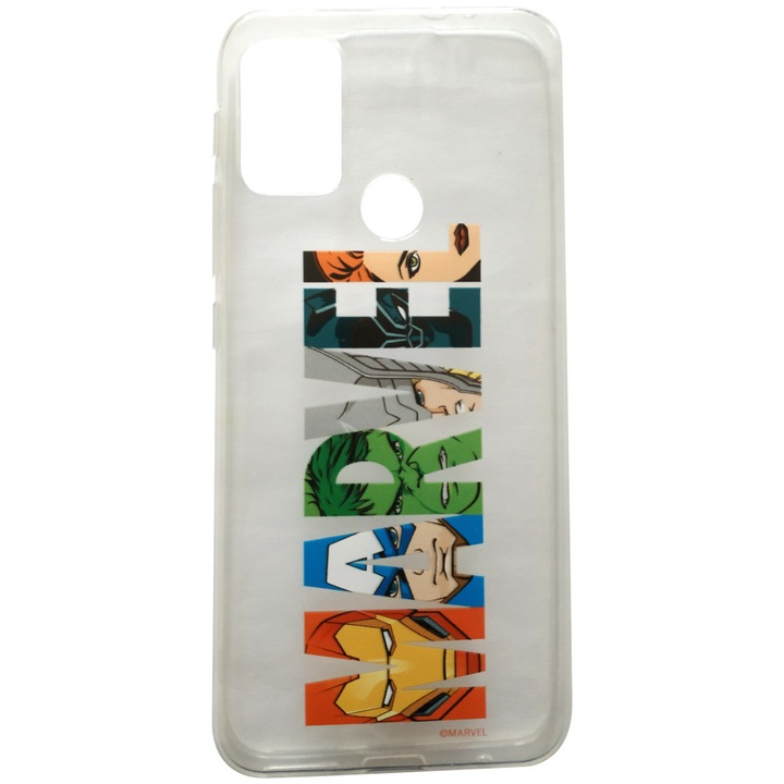 Предпазен гръб Marvel Logo, 011, Partial print, за Motorola Moto G10/Moto G30, Прозрачен/Многоцветен