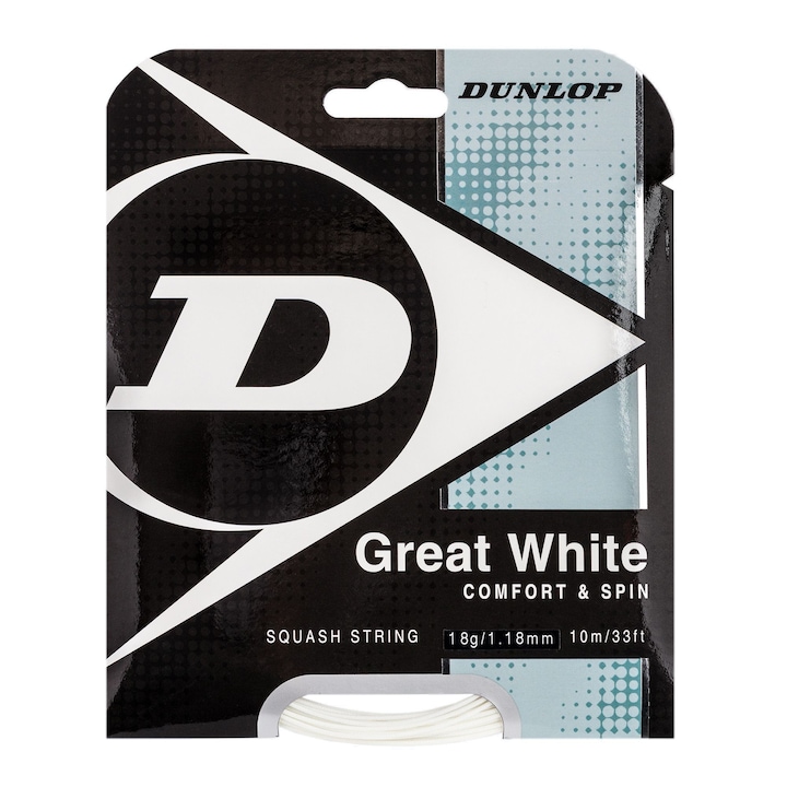 Sfoara pentru racheta, Dunlop, 10 m, Alb