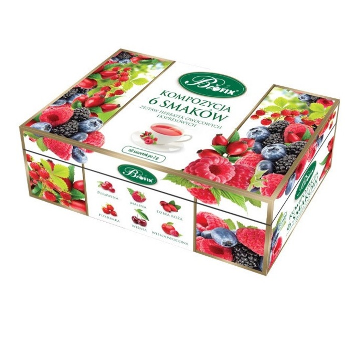 60 db-os teafilter készlet, 6 íz, 2g