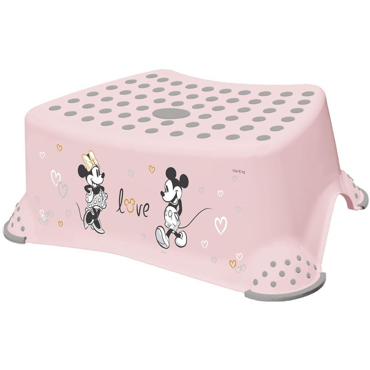 Scaunel inaltator Minnie si Mickey, Keeeper, Plastic, 40.5 x 28.5 x 14 cm, Roz
