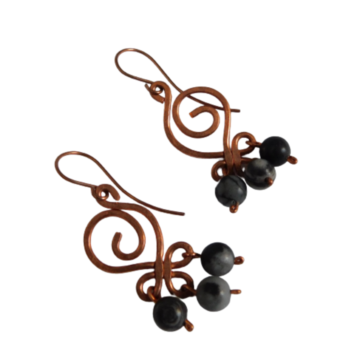 Cercei din cupru, Phoenix cu jasp retea