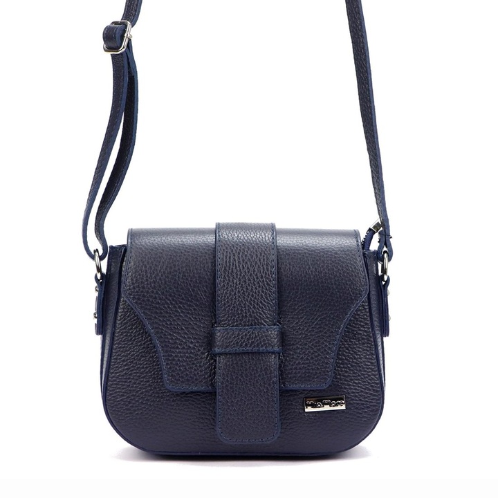 Geanta dama, MiaMore, Piele naturala, Bleumarin