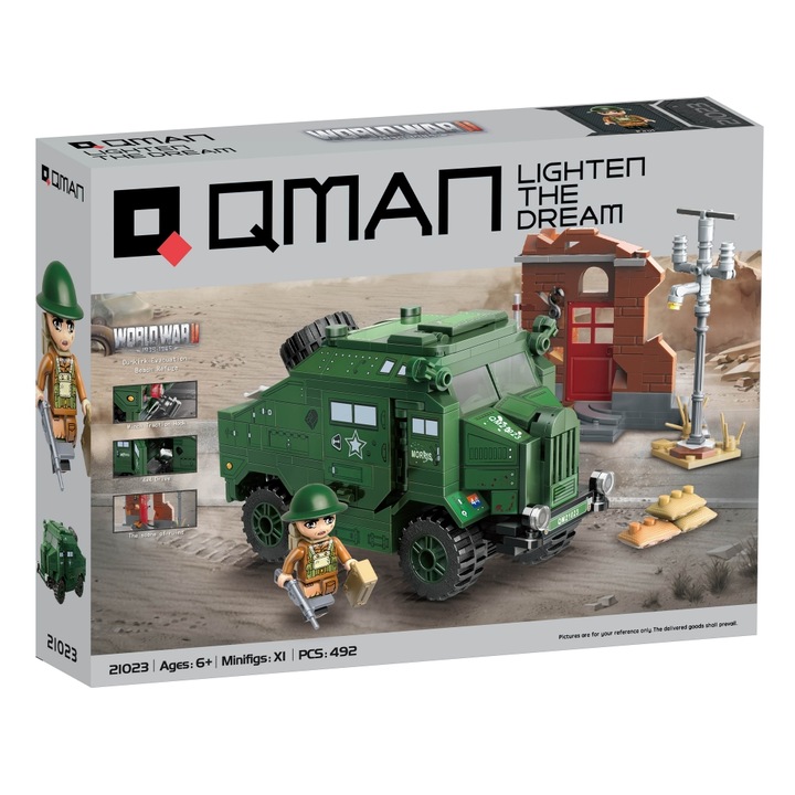 Set constructie, Qman, Morris C8, Evacuare Dunkerque, 492 piese