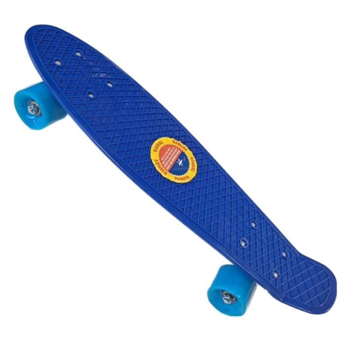 Penny Board със силиконови колела и LED светлини, 55 см, син/тюркоаз, Toyska®