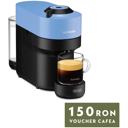 Espressor Nespresso De'Longhi Vertuo Pop ENV90.A, 1260W, Centrifusion™, Conectare la telefon, 0.6L, Albastru + set capsule degustare