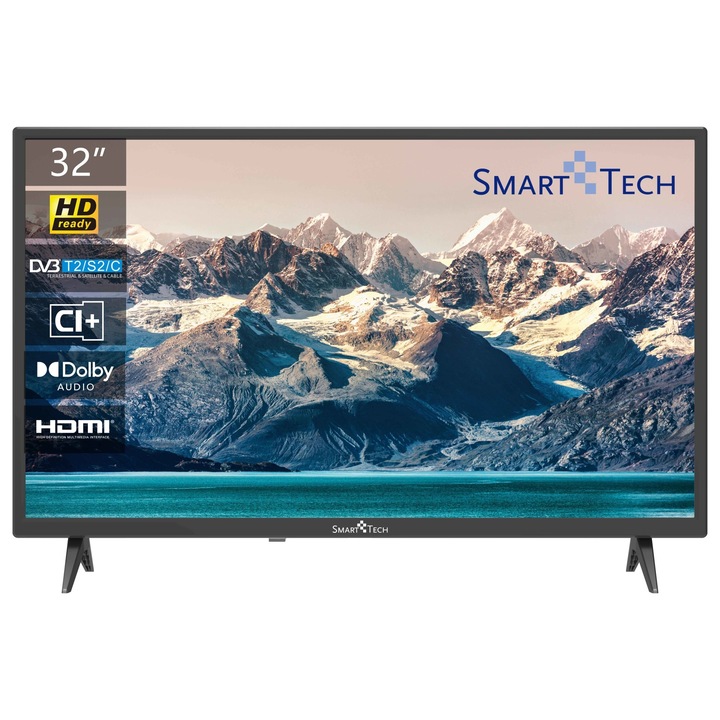 Televizor LED Smart Tech 32HN10T2, 32" (80 cm), HD, Triple Tuner, Dolby Audio, H.265, HDMI, USB