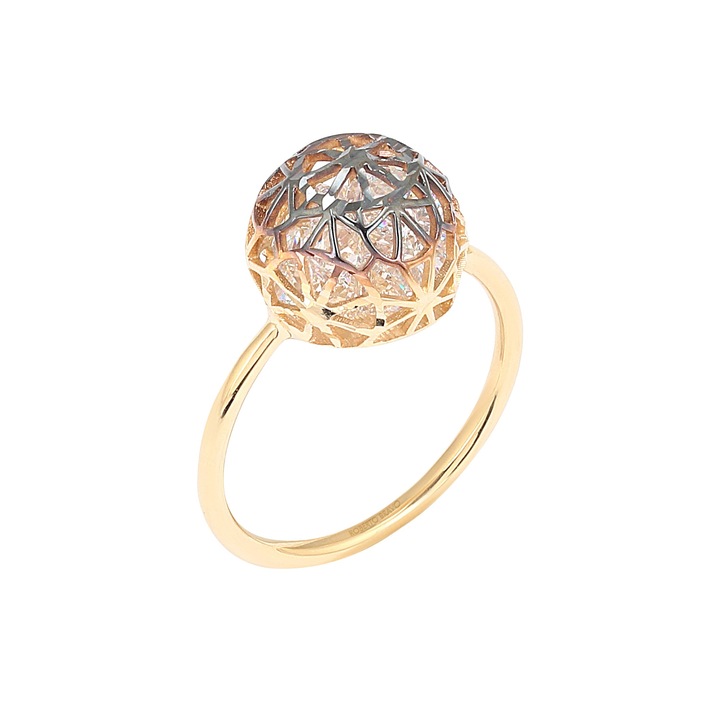 Inel Bigo din aur galben 14kt