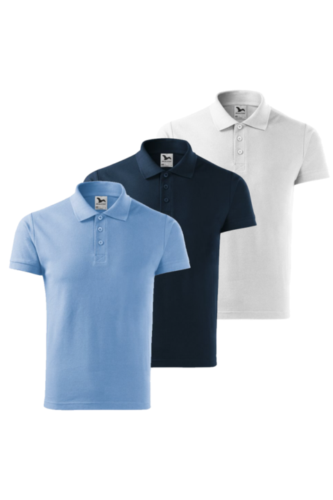 Set 3 tricouri polo pentru barbati, Multicolor, 215 COTTON HEAVY-3, Multicolor