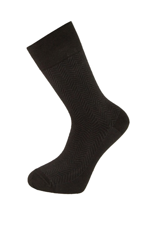 Férfi bambuszszálas zokni, Newtone, Varrat nélküli hozzáillő elasztánnal, B16, Fekete, geometrikus mintákkal, 41-44 EU
