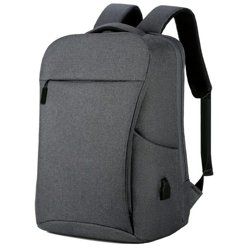 Rucsac laptop 15.6" casual, impermeabil, cu port incarcare USB, Escalate, 33x17x45 cm, Gri