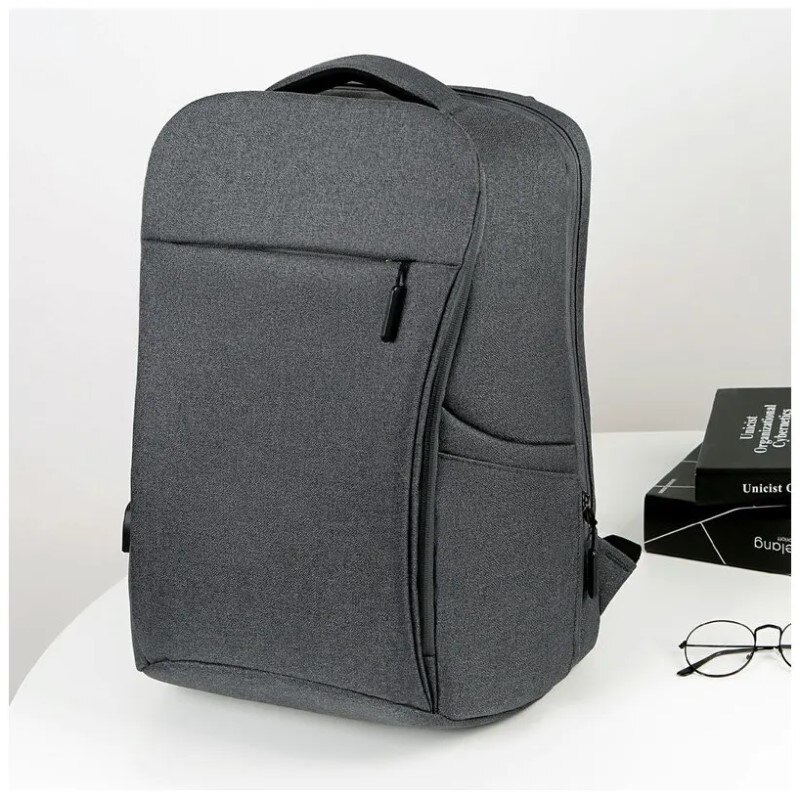 Rucsac laptop 15.6" casual, impermeabil, cu port incarcare USB, Escalate, 33x17x45 cm, Gri