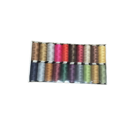 Set ata de cusut multicolor, 40 papiote, 20 culori inchise, 300 m papiota, poliester