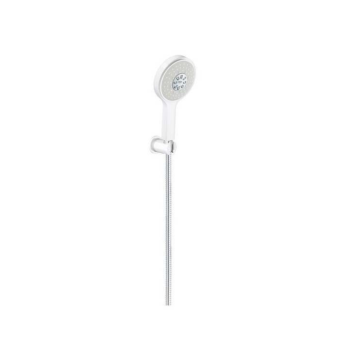 Ръчен душ Grohe Power&Soul Cosmopolitan 26174LS0, С държач и шлаух, 4 функции, Бял и Хром