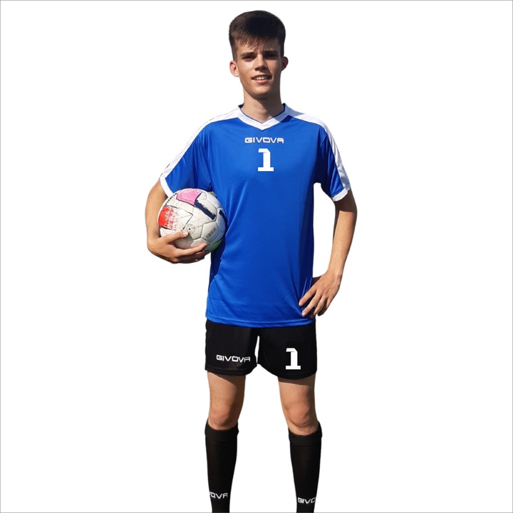 Echipament fotbal, albastru/negru, EF13