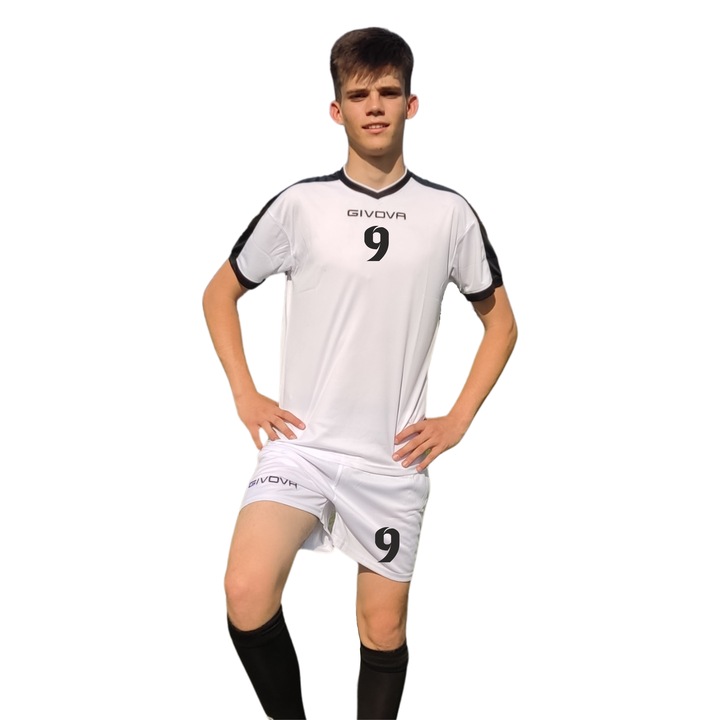 Echipament fotbal, alb complet, EF13