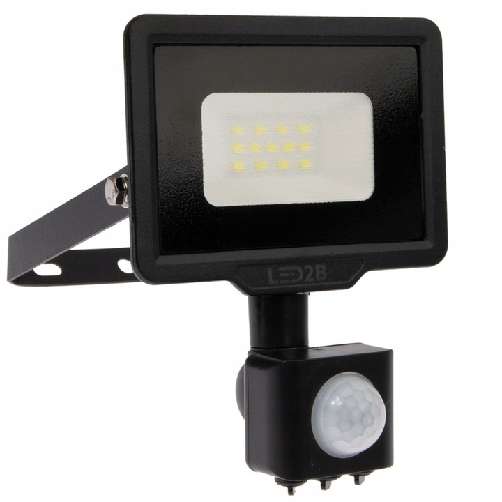 Proiector LED Kobi, 10 W, Senzor de miscare, Negru