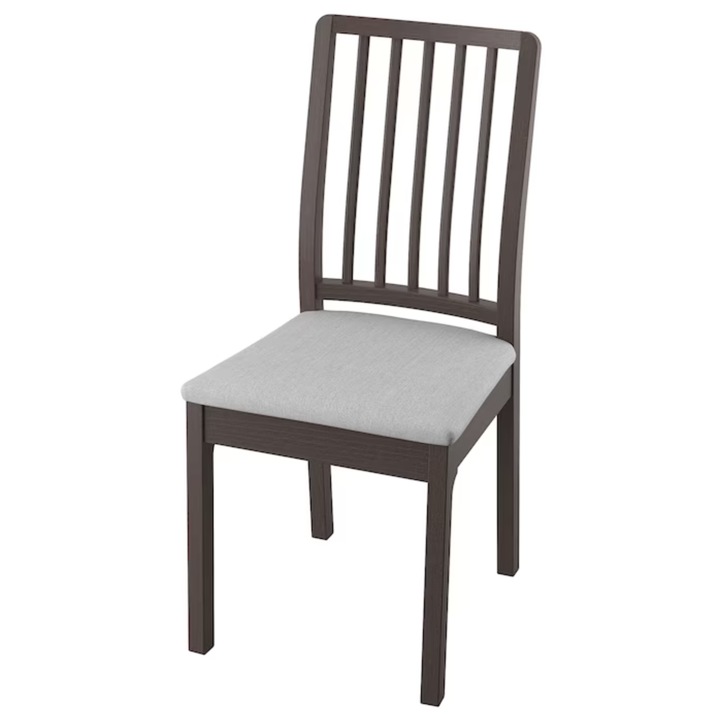 Tömör fa szék, sötétbarna, kárpitozott ülés, 95 cm