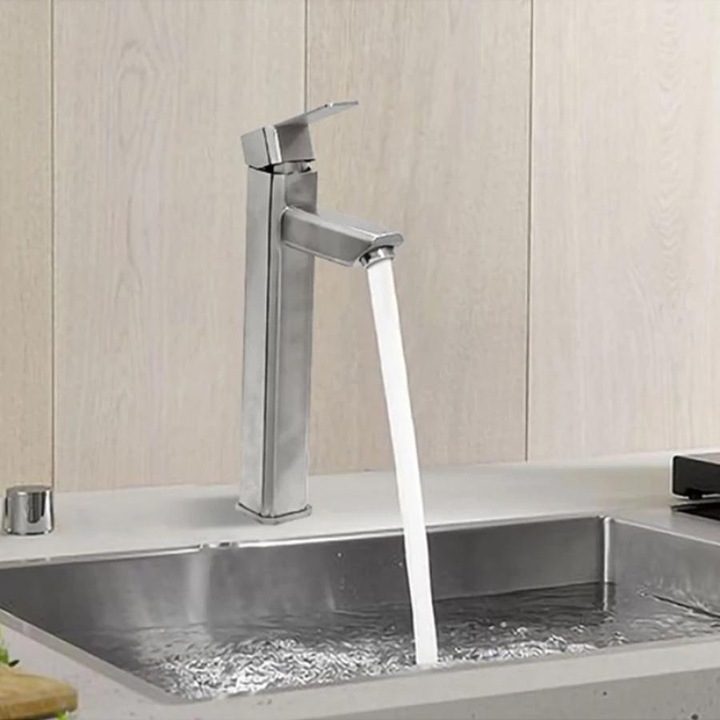 Смесител за мивка, Неръждаема стомана SUS304, Сатенирано покритие, MP014