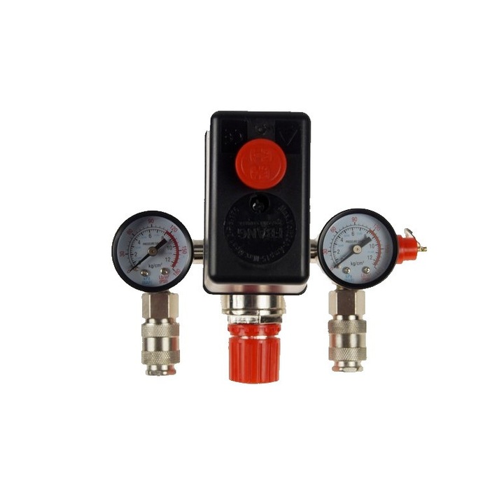Монофазен пресостат за компресор 220 V, 3/4", 6-8 bar, Сребрист
