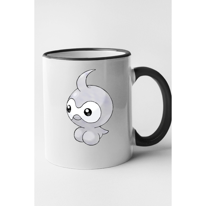 Cana personalizata cu imprimeu Magcargo, Ceramica, 330 ml, Maner si interior Negru