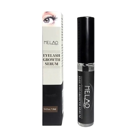 Ser Crestere Gene si Sprancene MELAO® Eyelash, Vegan, Organic 100%, Regenerare, Hranire si Hidratare, 7.5 ml, Transparent