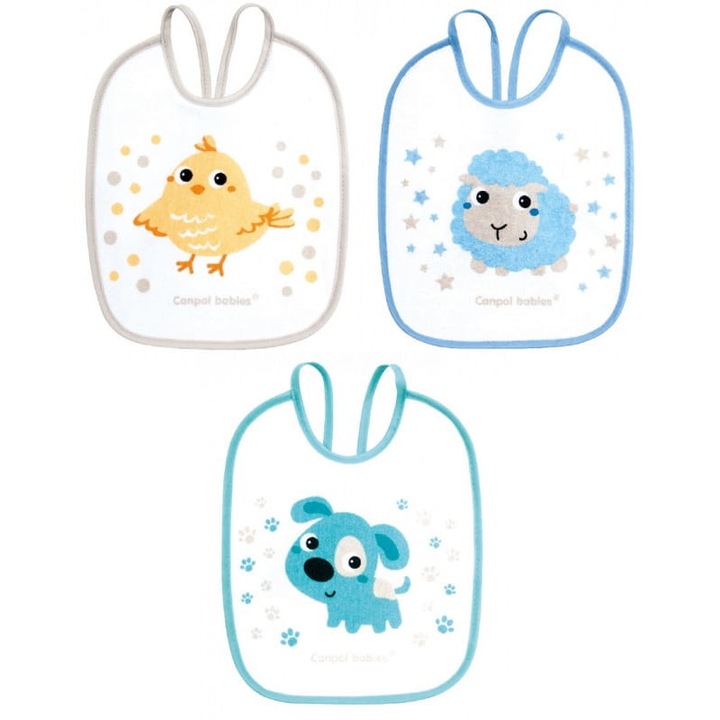Комплект от 3 лигавника, Canpol babies, Cotton, Multicolor