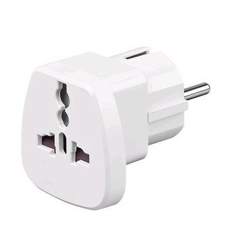 Adaptor priza universala Goobay, travel adapter, alb, CE, fara conversie, 250 V Adaptor priza universala Goobay, travel adapter, alb, CE, fara conversie, 250 V