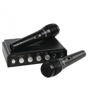Mixer karaoke, 2 microfoane, efect ecou, negru, Konig