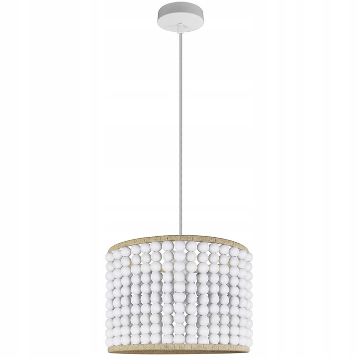 Полилей, Polux, Дърво/Метал, LED, Бял/Кафяв