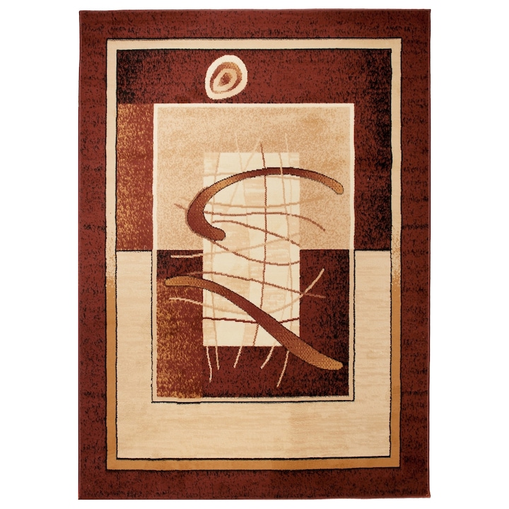 Килим за хол, Tapiso, Полипропилен, 140x200 см, Кафяв