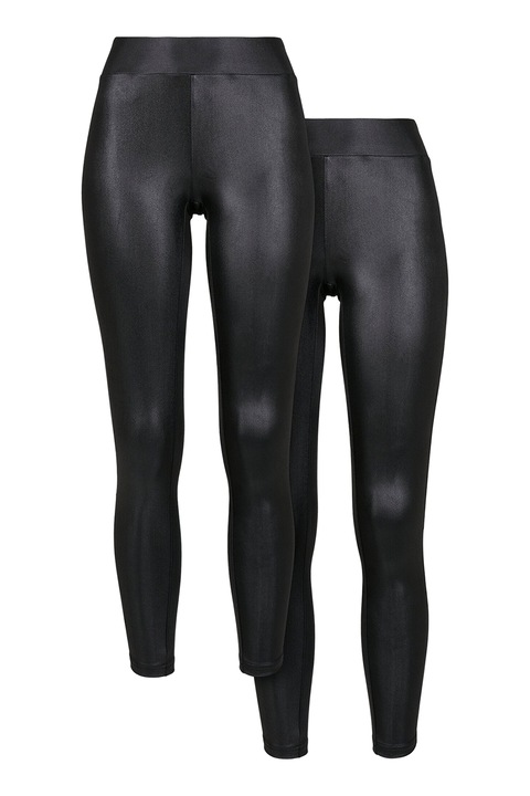 Urban Classics, Set de colanti cu aspect peliculizat - 2 perechi, Negru, XS