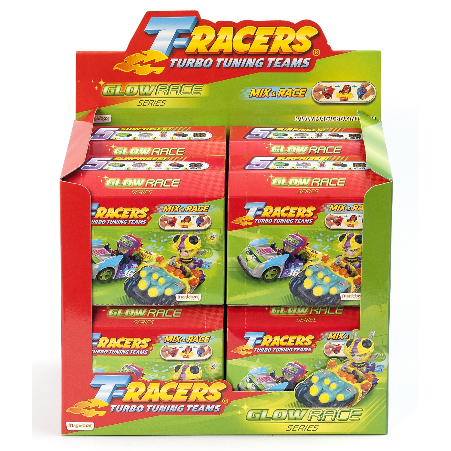T Racers Sider Set 8 masinute T-Racers - Glow race - eMAG.ro