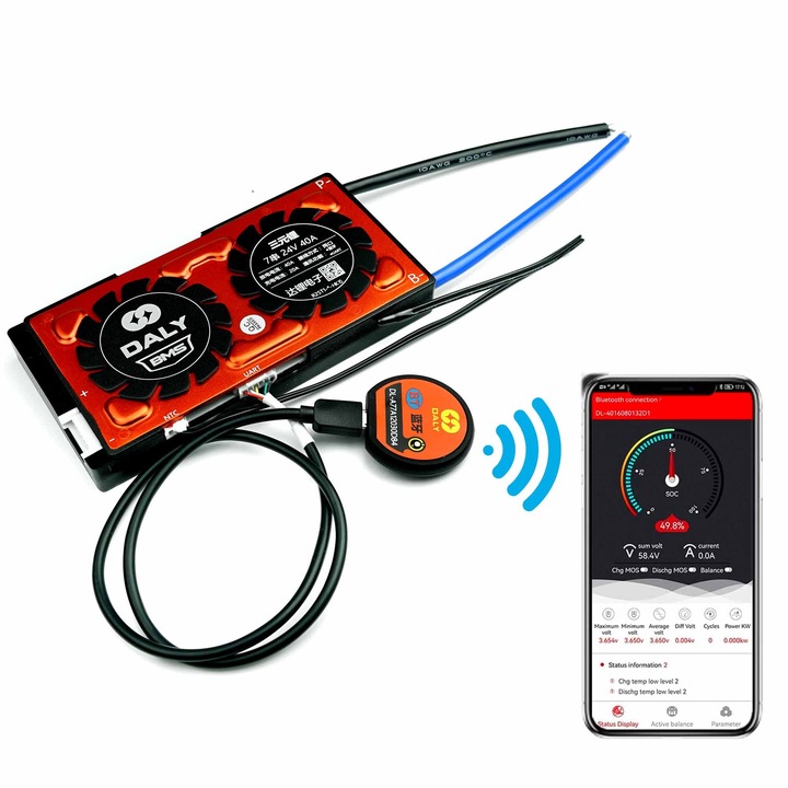 Modul de incarcare SMART BMS, Elektroweb, 7 S, 40 A, 29.4 V