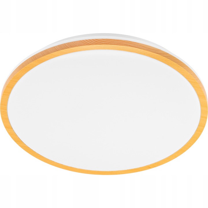 Plafoniera cu LED integrat, Polux, Woody/Plastic, 24 W, 30 cm, Alb/Maro