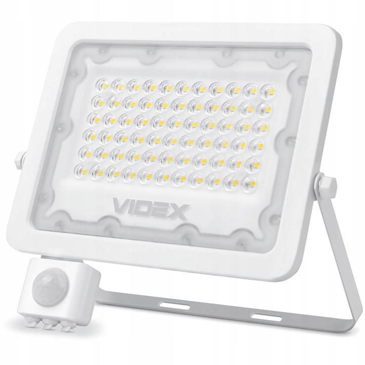 Proiector LED Videx, 50 W, Senzor de miscare, Alb