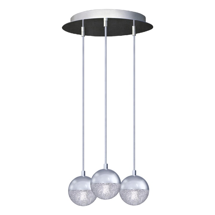 Модерна висулка с 3 източника на светлина, Polux, Steel, G9, Grey