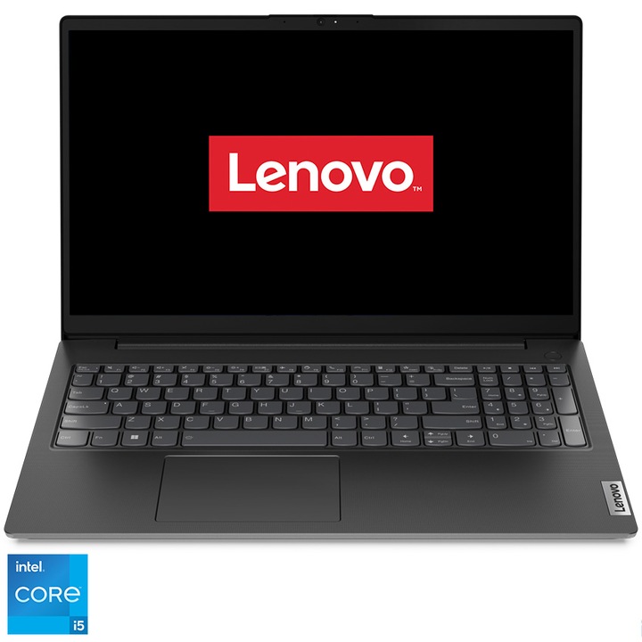 Laptop Lenovo V15 G3 IAP cu procesor Intel® Core™ i5-1235U pana la 4.40 GHz, 15.6", Full HD, 8GB, 256GB SSD, Intel® UHD Graphics, No OS, Business Black