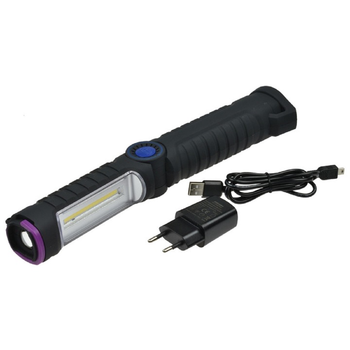 Szerelőlámpa akkumulátoros COB és UV LED