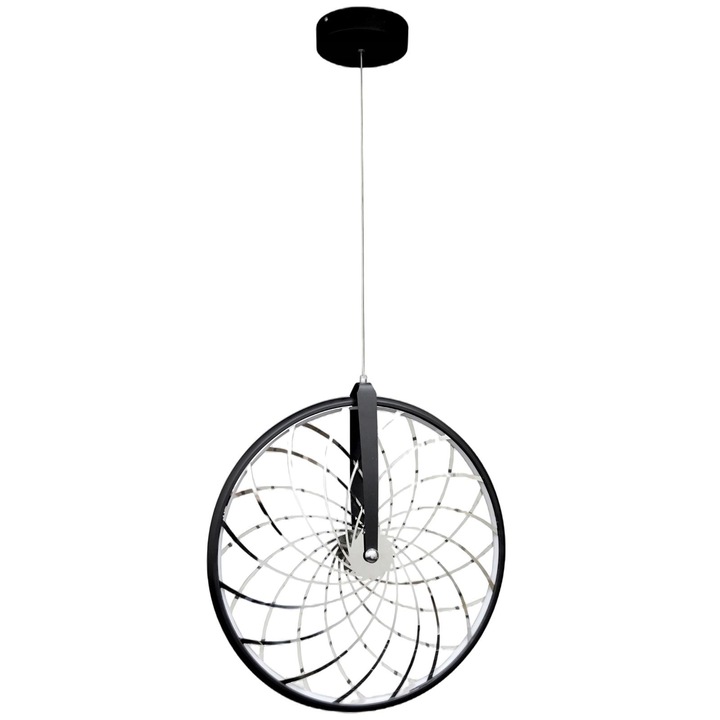 LED полилей, Polux, Стомана, Модел колело за велосипед, IP20, Черен