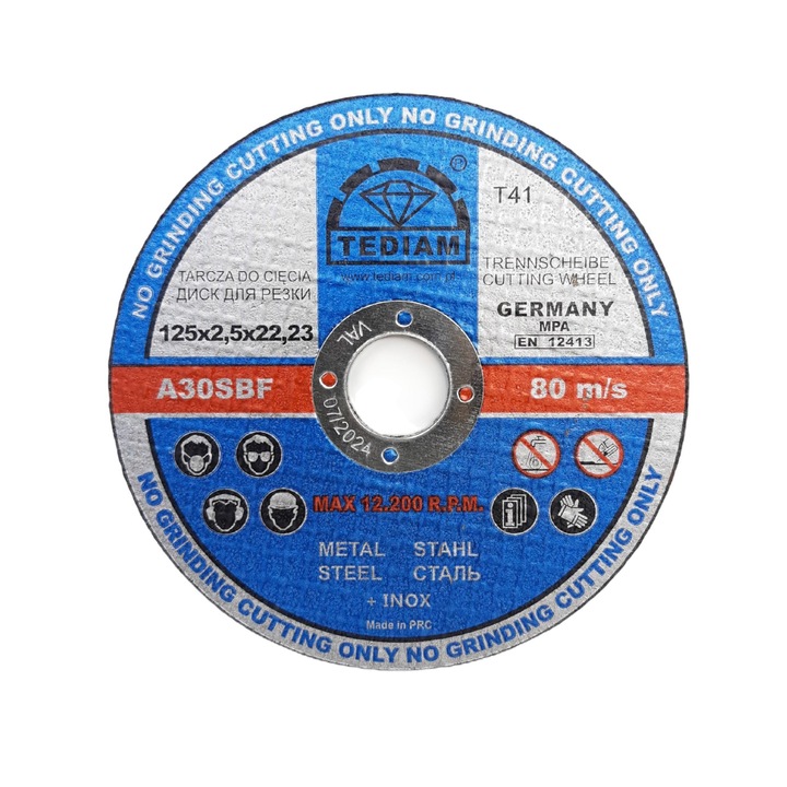 Disc de taiat metal Tediam, 125x2.5 mm