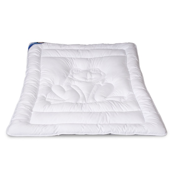 Cuvertura pentru copii, AMW, 100 x 135 cm, Microfibra, Alb