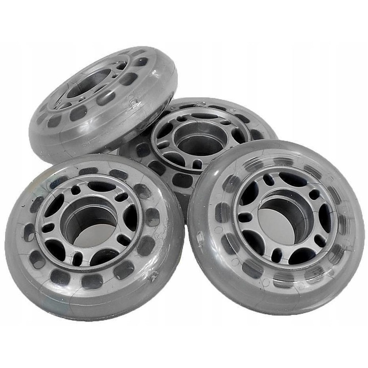 Set 4 roti role, SMJ, Poliuretan, 76 x 24 mm, Gri