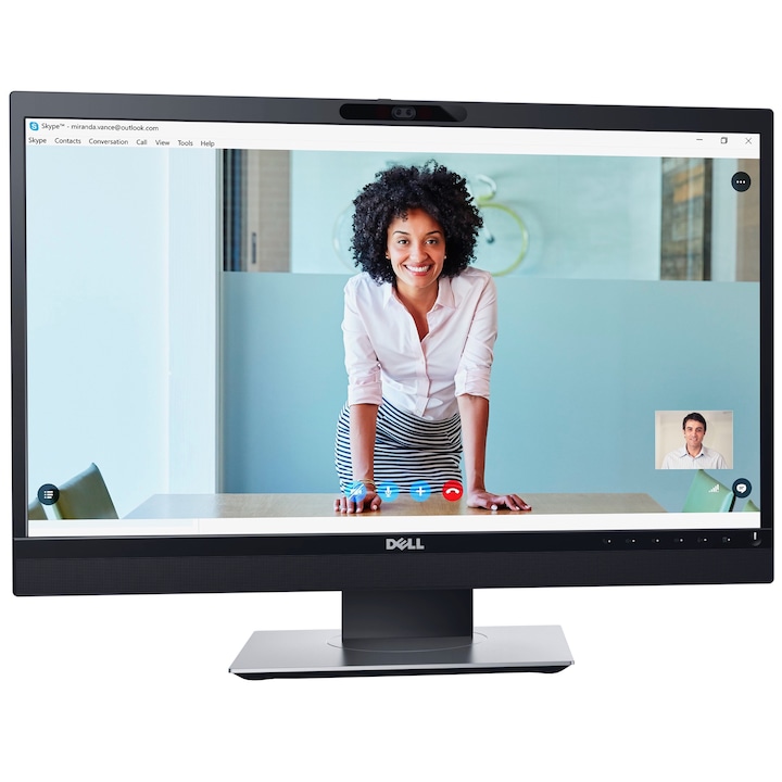 Monitor LED IPS Dell Professional 23.8", Full HD, VGA, HDMI, DisplayPort, Webcam, Boxe, Negru, P2418HZ