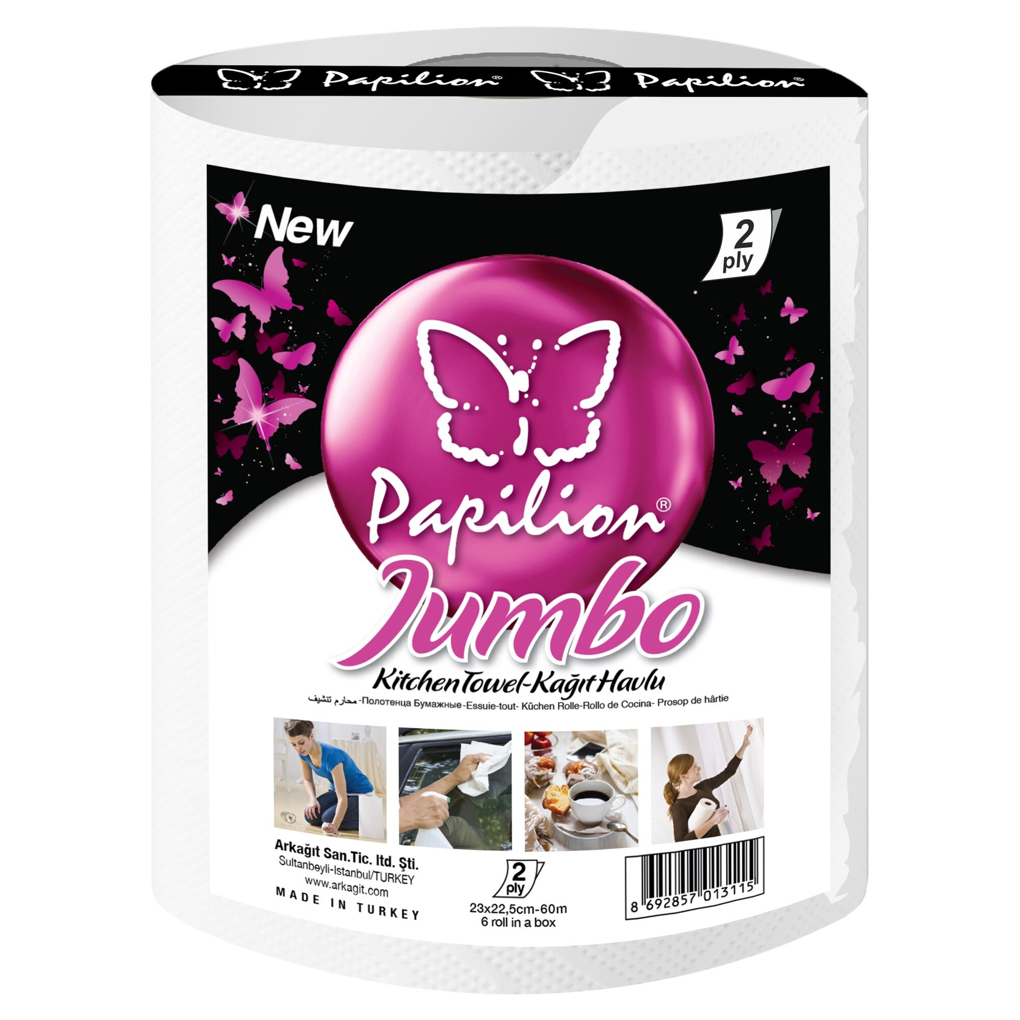 Prosoape hartie monorola Papilion Jumbo Economic, 2 straturi, 200 foi