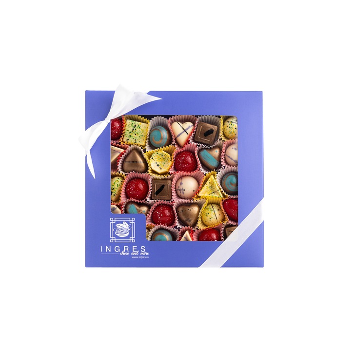 Praline artizanale din ciocolata belgiana Royal Box, by Ingres, 300 gr