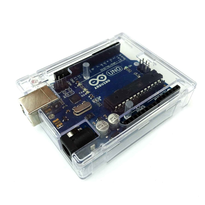 Kутия за Arduino UNO R3, пластмасова, прозрачна