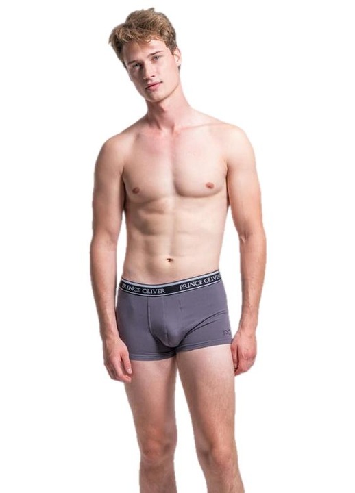 Set 3 boxeri barbati Prince Oliver, Bumbac, Gri
