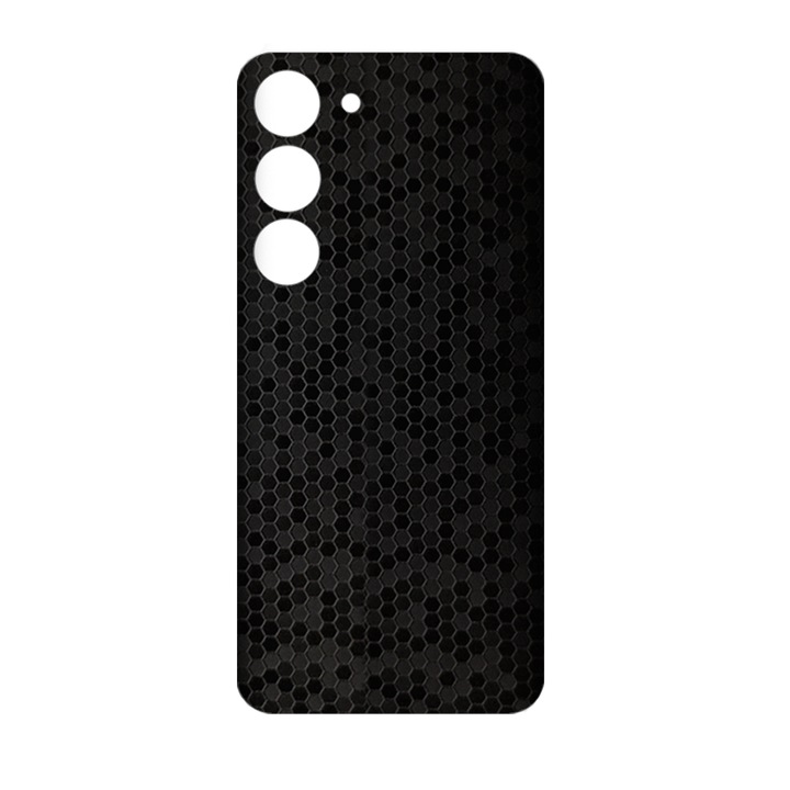 SILKASE bőrfólia Samsung Galaxy S23 Plus-hoz, hexa fekete, telefon hátvédő