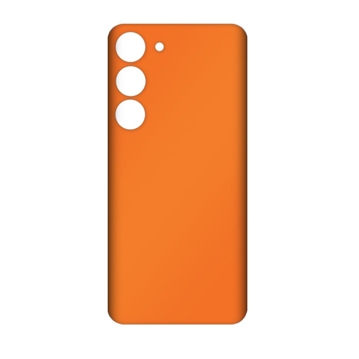SILKASE bőrfólia Samsung Galaxy S23 Plus-hoz, matt narancssárga, telefon hátvédő