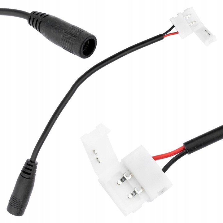 LED szalag csatlakozó, Lumiled, 10mm, Fehér/Fekete